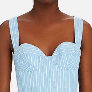 Aknvas Striped Poplin Bustier Top